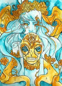 Dia de los Muertos Girl (Flying Frog Illustration) FFI