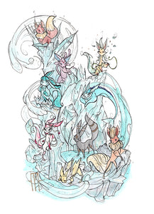 Eeveelutions (Flying Frog Illustration) FFI