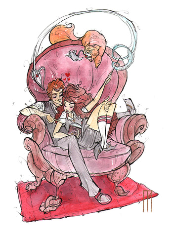 Gryfindor Snuggle (Flying Frog Illustration) FFI