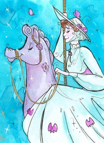 Merry Carousel (Flying Frog Illustration) FFI