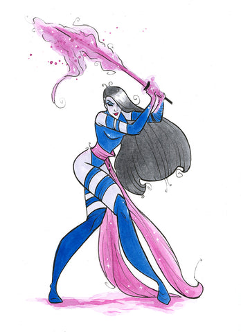 Psylocke (Flying Frog Illustration) FFI