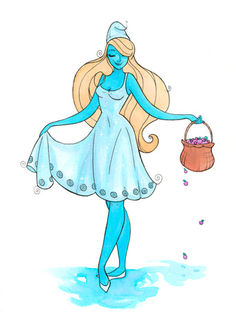 Bluette Basket (Flying Frog Illustration) FFI
