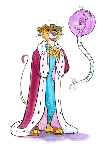 King Little with Snake in a Bubble (Flying Frog Illustration) FFI