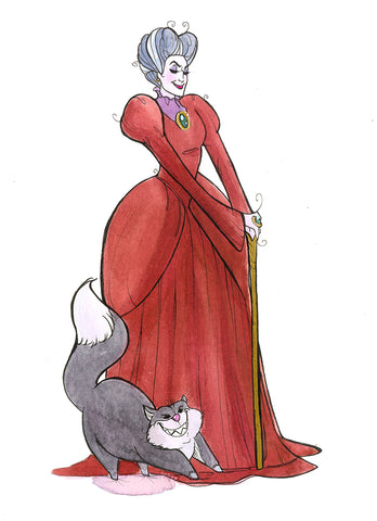 Step Mother and Devil Cat (Flying Frog Illustration) FFI
