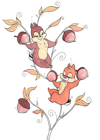Chip & Dale (Flying Frog Illustration) FFI